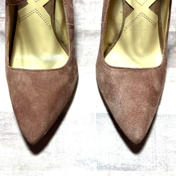 Adrienne Vittadini Womens Suede Pointed Toe Heels With Ankle Strap Size 8M - Picture 5 of 12